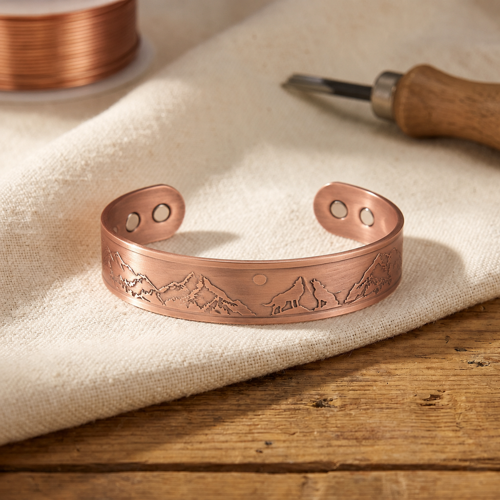 Pulsera de Cobre Elara - Lobos Aulladores