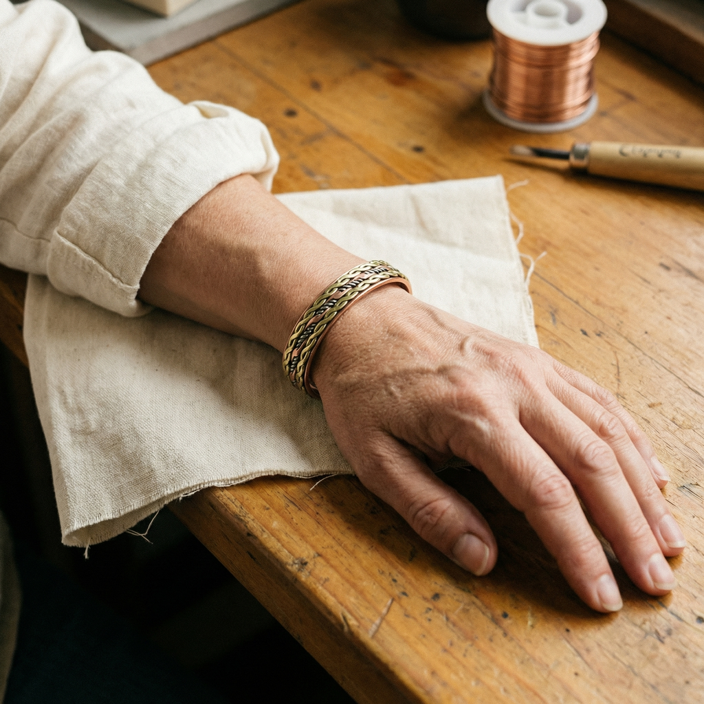 Pulsera de Cobre Elara - Tejido