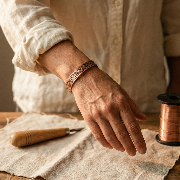 Pulsera de Cobre Elara - Arena (Muschiato)