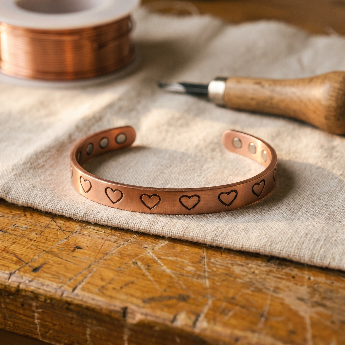 Pulsera de Cobre Elara - Arcilla