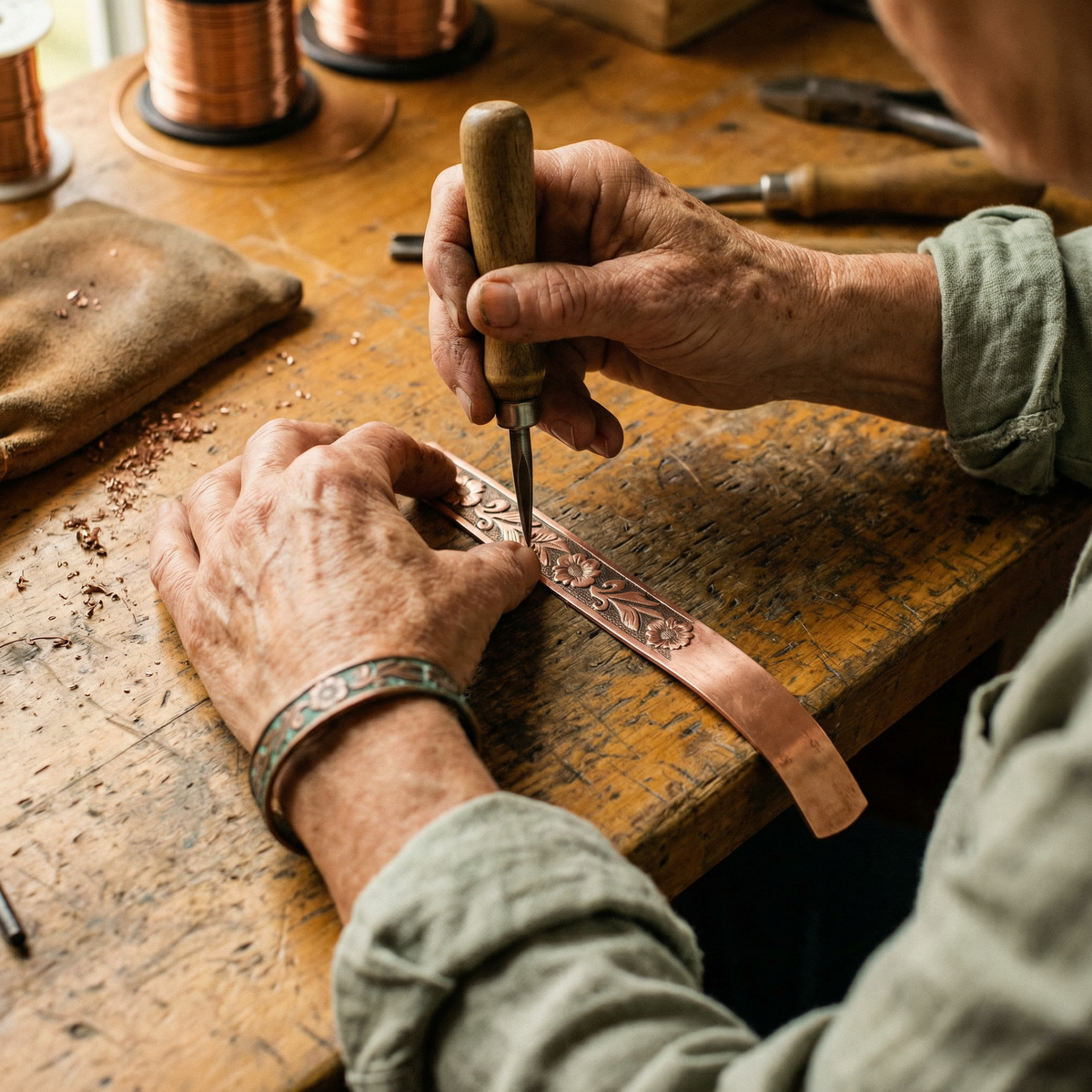 Pulsera de Cobre Elara - Flor de Campo