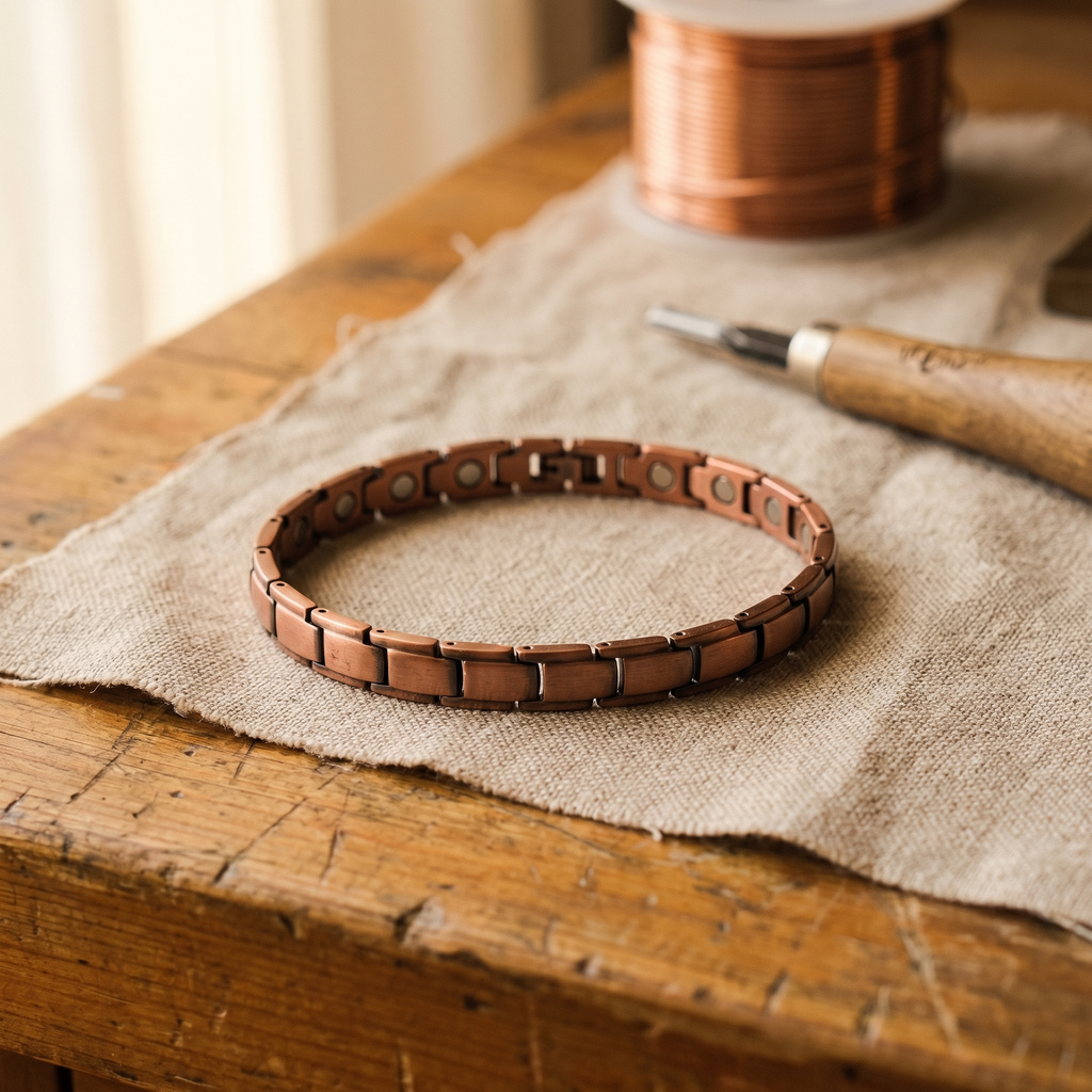 Pulsera de Cobre Elara - Algodón
