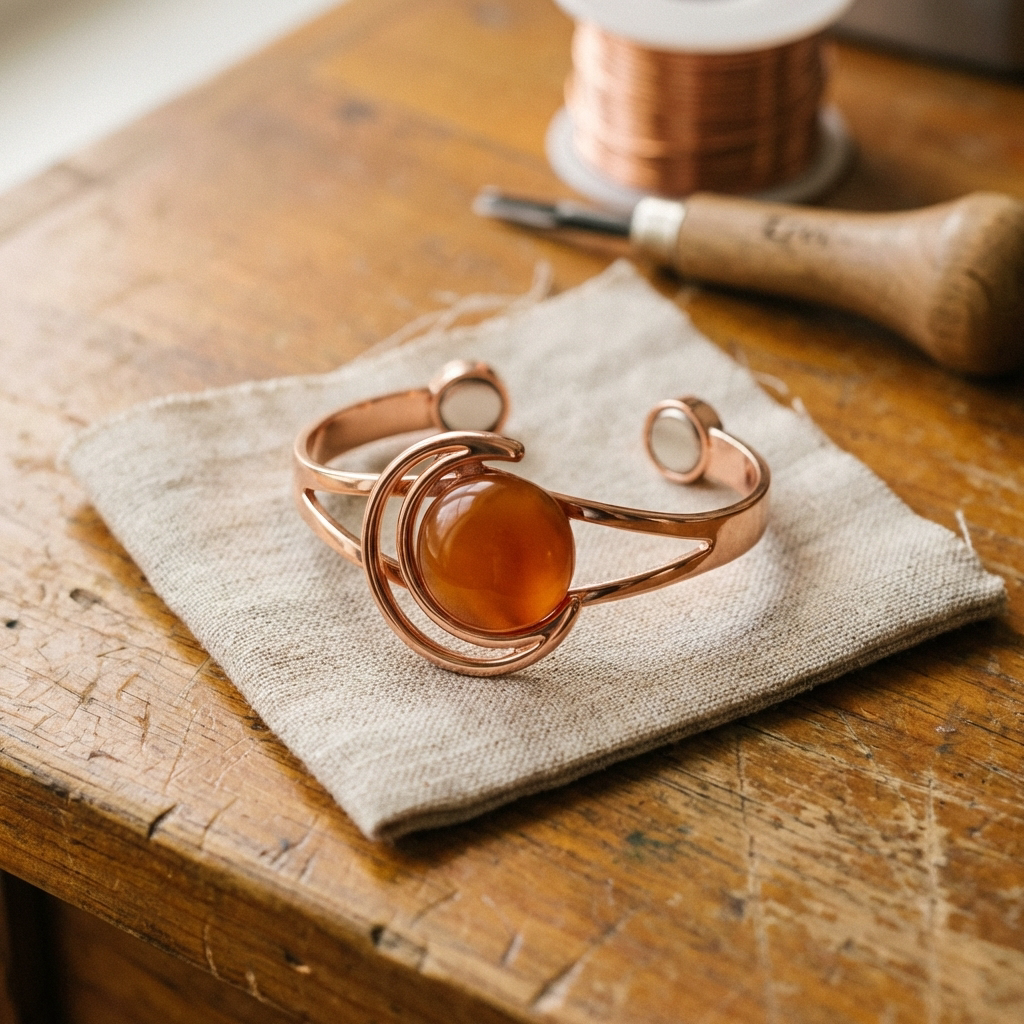 Pulsera de Cobre Elara - Naranja