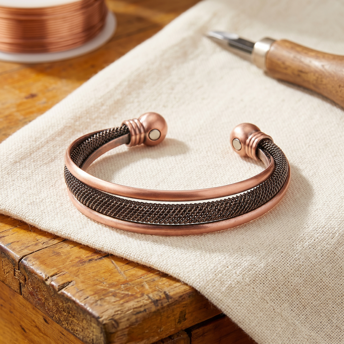 Pulsera de Cobre Elara - Corteza