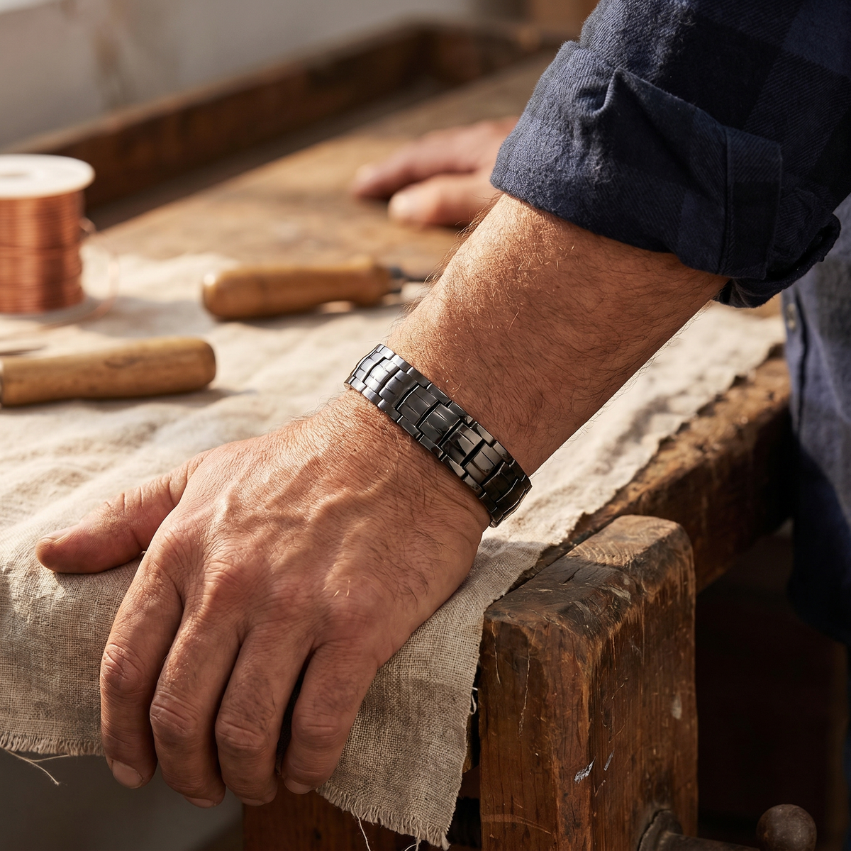 Pulsera de Cobre para Hombre Elara - Óxido