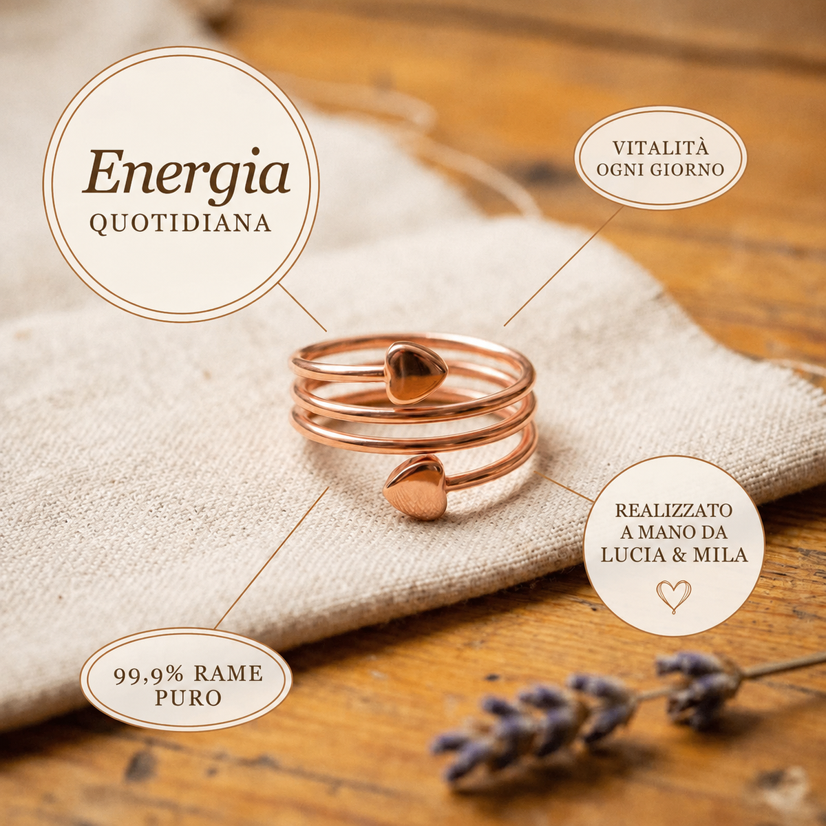 Conjunto de Cobre Elara - Mareas y Cotidiana