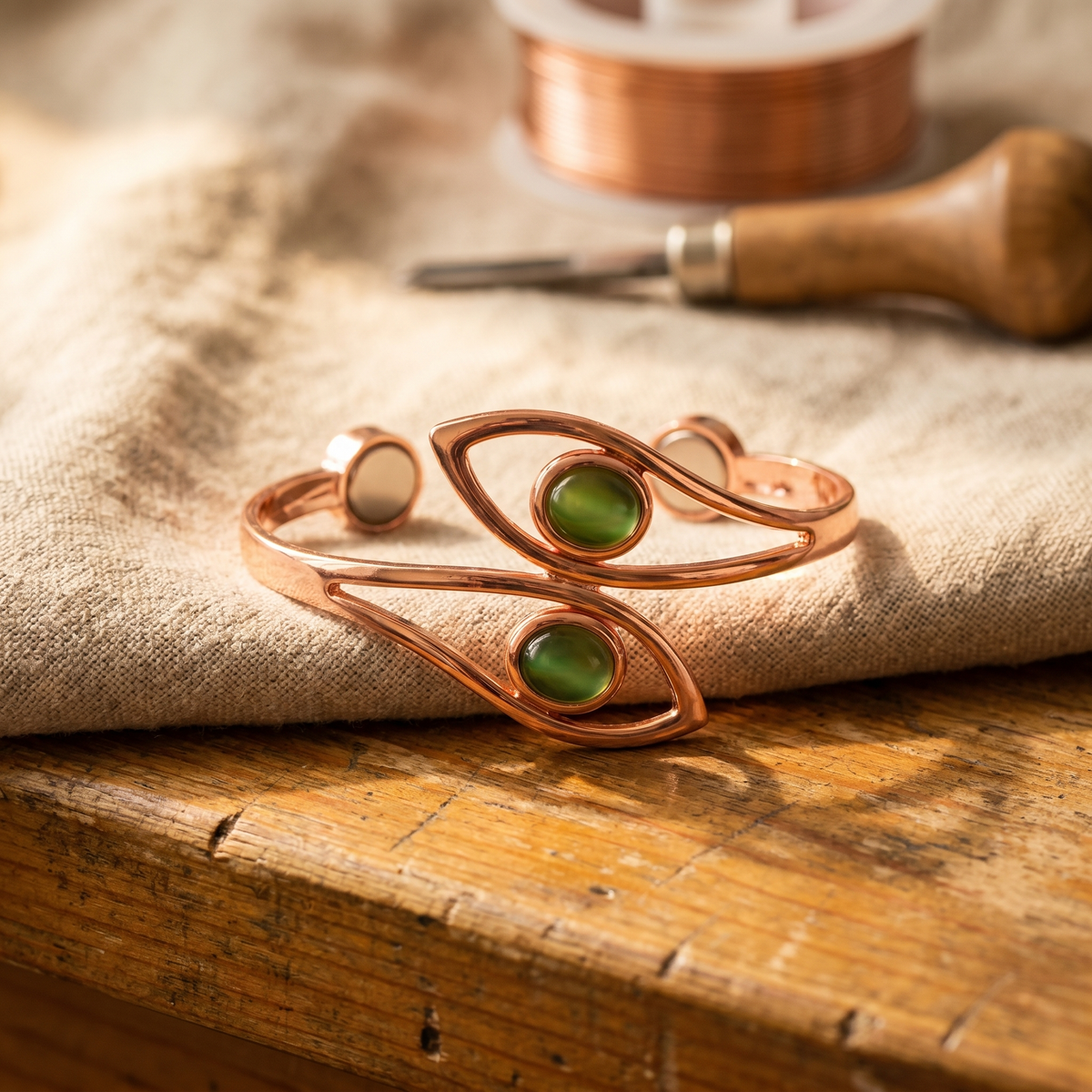 Pulsera de Cobre Elara - Ópalo