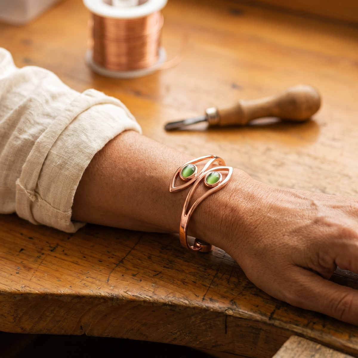 Pulsera de Cobre Elara - Ópalo